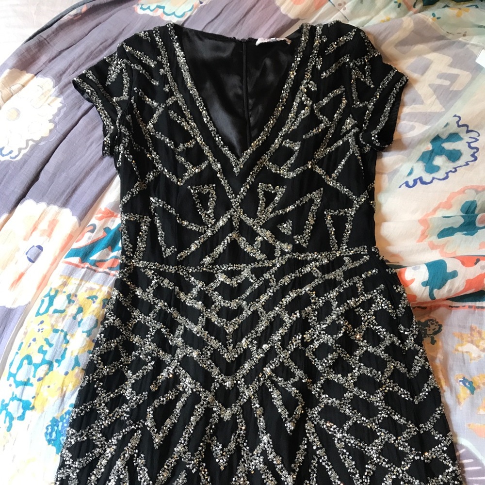 Parker Short Sleeve Beaded Dress